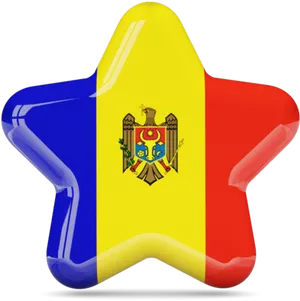 Moldova Flag Star Shape PNG Image