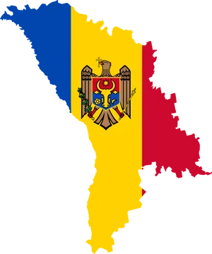 Moldova Mapwith Flagand Coatof Arms PNG Image