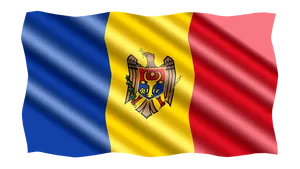 Moldova National Flag Waving PNG Image