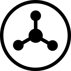 Molecule Icon Blackand White PNG Image