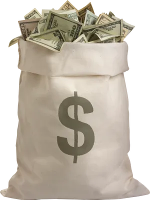 Money Bag Fullof Cash PNG Image