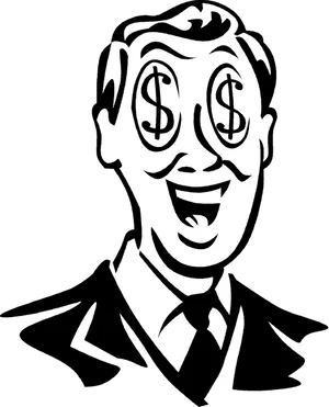 Money Eyed Face Vector Illustration PNG Image