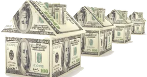 Money Houses Row Investment Concept PNG Image