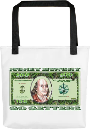 Money Hungry Theme Tote Bag PNG Image