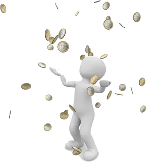 Money Rain Catch3 D Character PNG Image