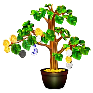 Money Tree With Coins Png Xeq98 PNG Image