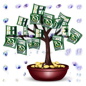 Money Tree With Coins Png Xxi PNG Image