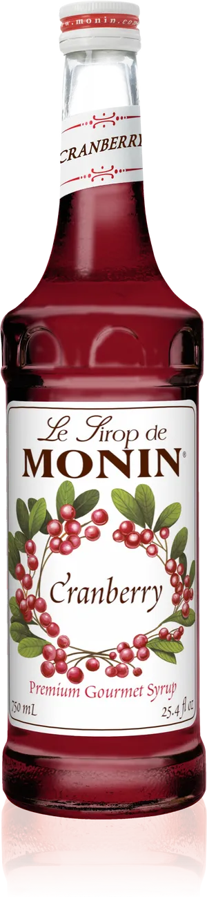 Monin Cranberry Syrup Bottle PNG