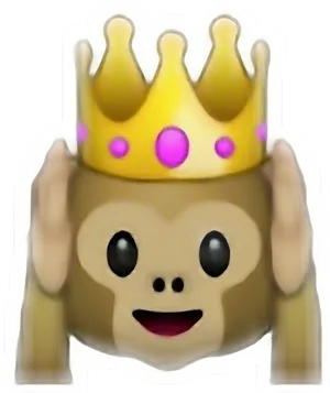 Monkey Crown Emoji PNG Image