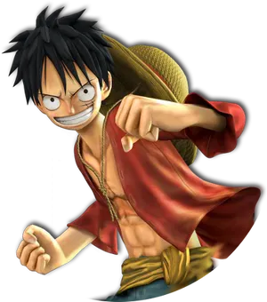 Monkey D Luffy Action Pose PNG Image