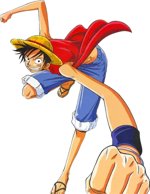 Monkey D Luffy One Piece Anime Pose PNG Image