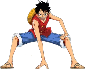 Monkey D Luffy One Piece Stance PNG Image