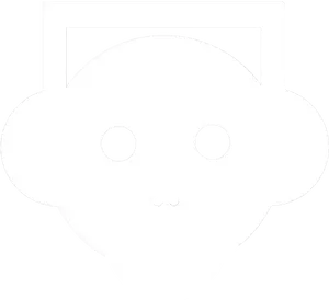 Monochrome Abstract Face Graphic PNG Image