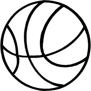 Monochrome Basketball Graphic PNG Image