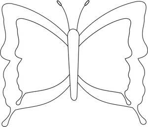 Monochrome_ Butterfly_ Outline PNG Image