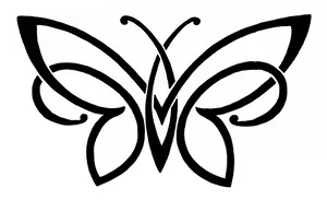 Monochrome Butterfly Silhouette PNG Image