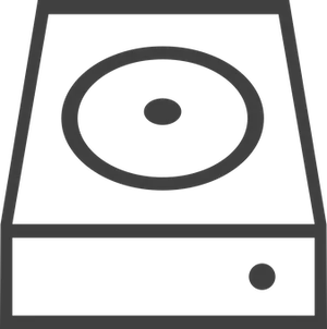 Monochrome Computer Hard Drive Icon PNG Image