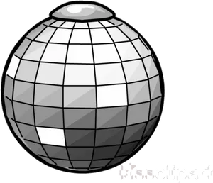 Monochrome Disco Ball Illustration PNG Image