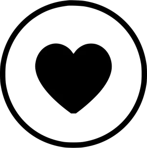 Monochrome Heart Symbol PNG Image