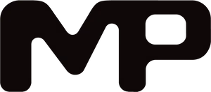 Monochrome M P Logo PNG Image