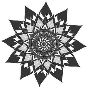 Monochrome Mandala Art PNG Image