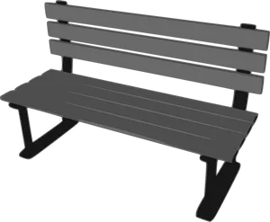 Monochrome Park Bench Graphic PNG Image