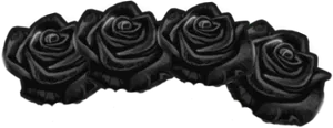 Monochrome Rose Crown Artwork PNG Image