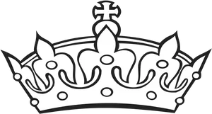 Monochrome Royal Crown Graphic PNG Image