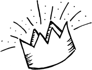 Monochrome Sketchof Crown PNG Image