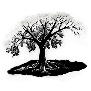 Monochrome Tree Art Png 3 PNG Image