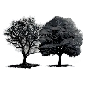 Monochrome Tree Landscape Png 17 PNG Image