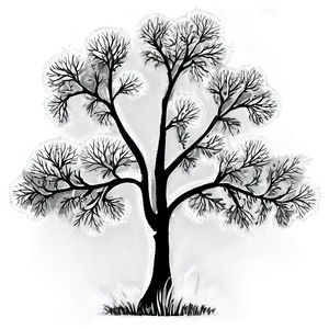 Monochrome Tree Landscape Png 19 PNG Image