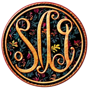 Monogram Circle Sticker Png 06282024 PNG Image