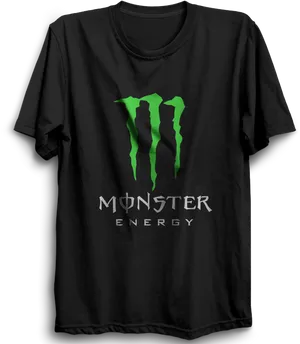 Monster Energy Logo Black T Shirt PNG Image