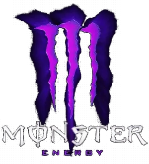 Monster Energy Logo Purple Glow PNG Image