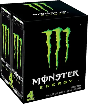 Monster Energy4 Pack Cans PNG Image