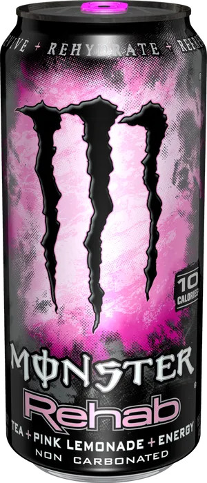 Monster Rehab Pink Lemonade Energy Drink Can PNG Image