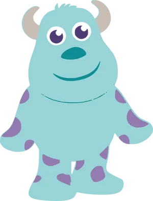 Monsters Inc Blue Character PNG Image