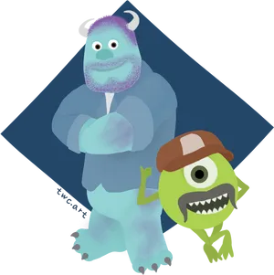 Monsters Inc Duo Illustration PNG Image