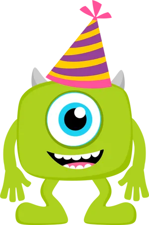 Monsters Inc Mike Wazowski Party Hat PNG Image