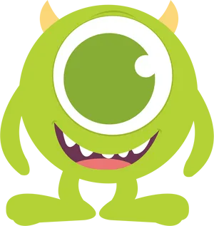 Monsters Inc Mike Wazowski Smiling PNG Image