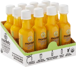 Montefo Organic Turmeric Shot Bottles PNG Image