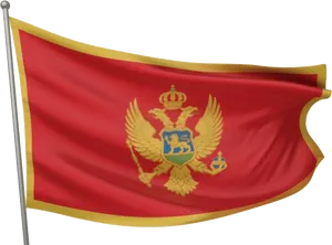 Montenegro National Flag Waving PNG Image