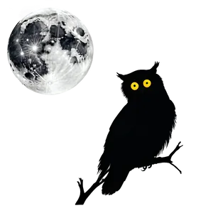 Moon And Owl Silhouette Png 67 PNG Image