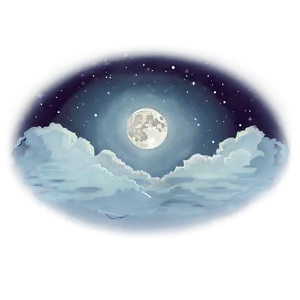 Moonlit Cloudy Night Png 06252024 PNG Image