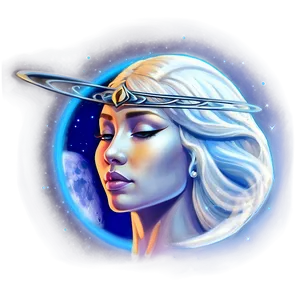 Moonlit Goddess Design Png Chh PNG Image