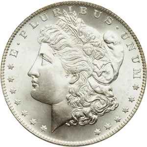 Morgan Silver Dollar Obverse PNG Image