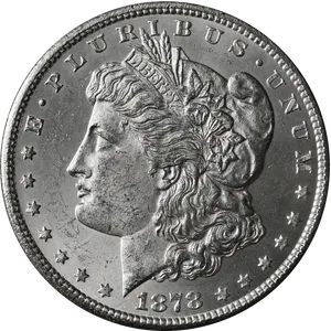 Morgan Silver Dollar1878 PNG Image