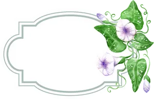 Morning Glory Watercolor Frame PNG Image