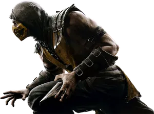 Mortal Kombat Ninja Crouching PNG Image